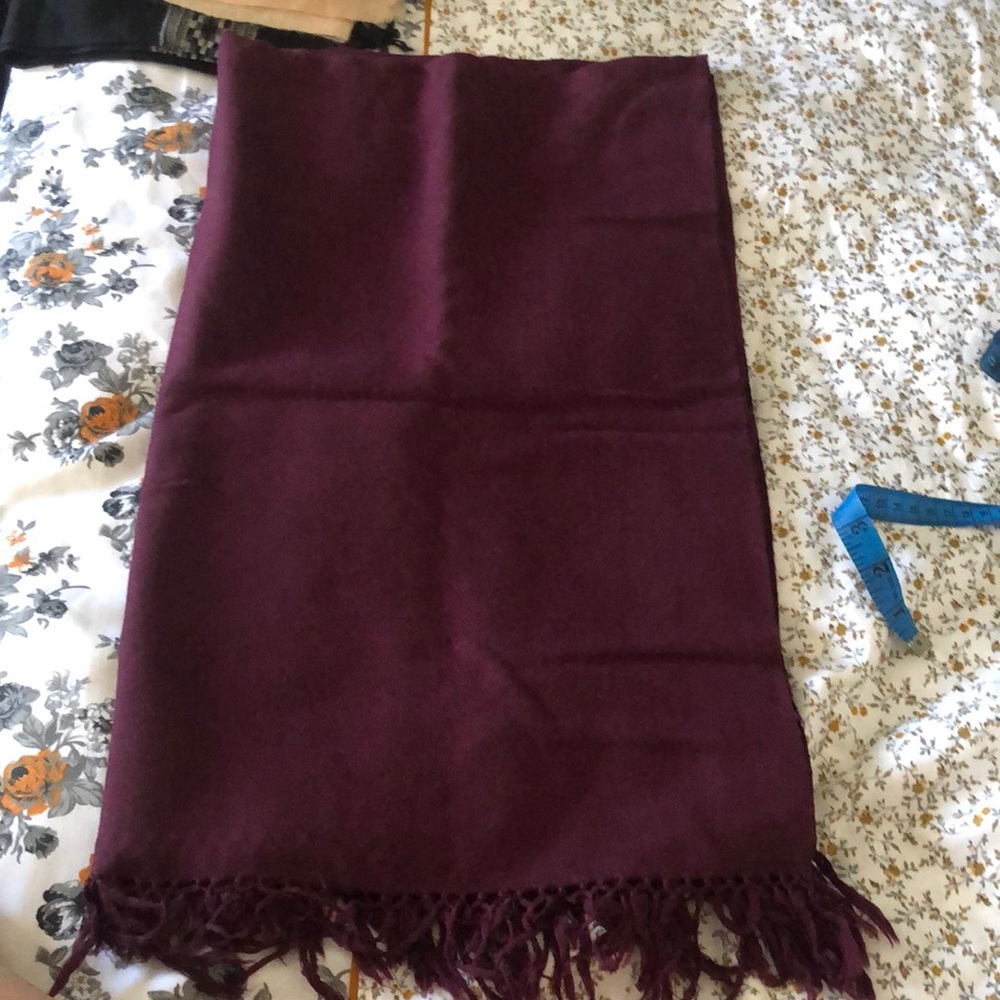 wool NEW shawl stole . handwoven/ maroon color